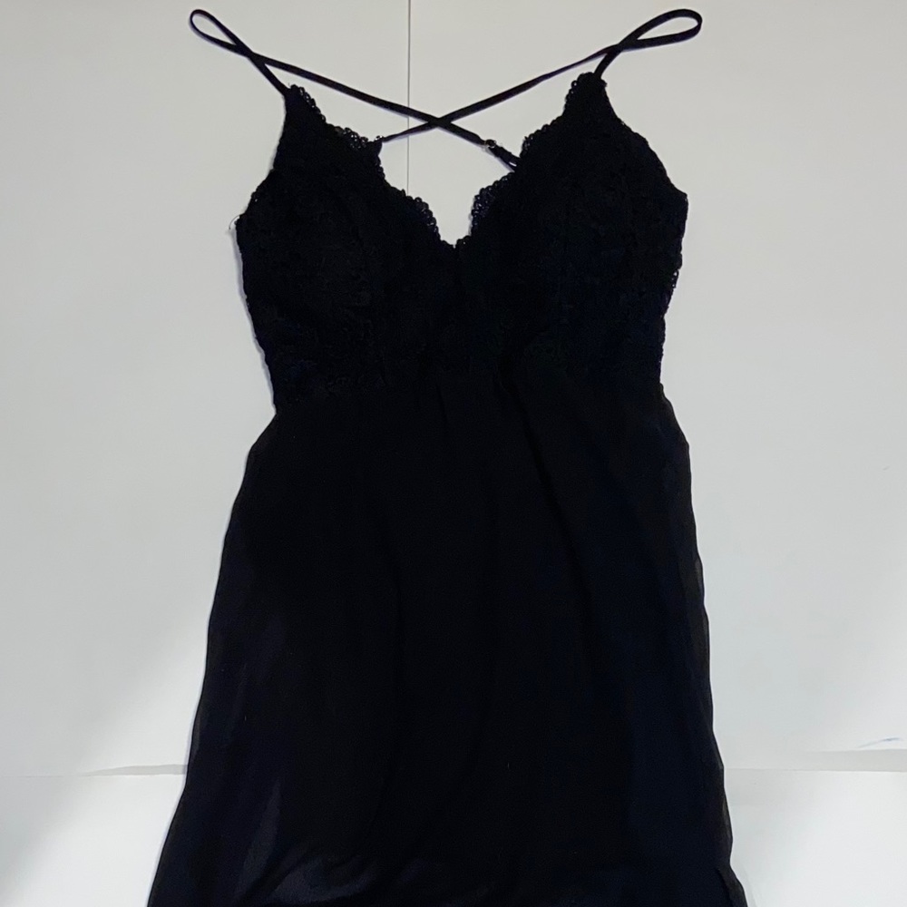 Black laced top maxi dress